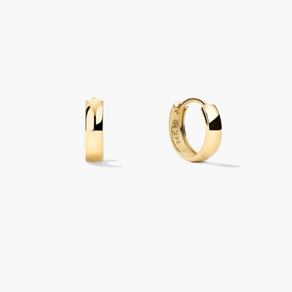 Mejuri Bold Huggie Hoop Earrings 14k Gold